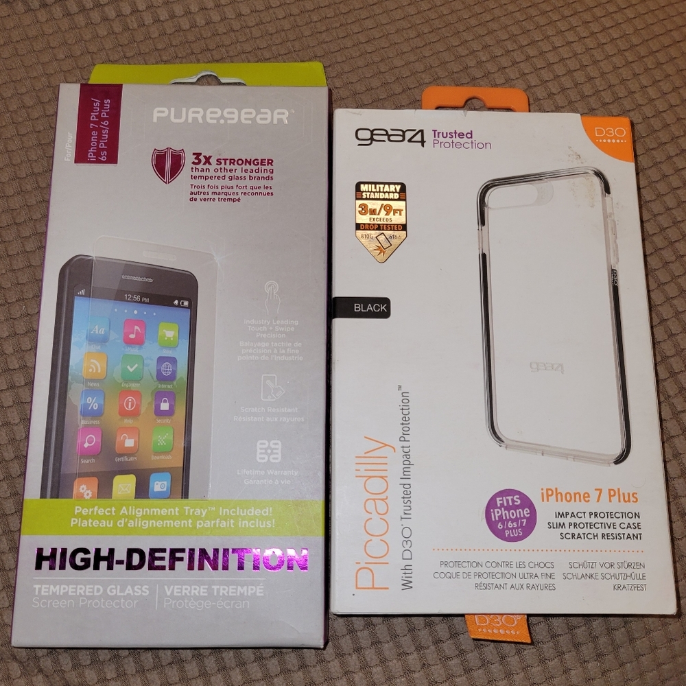 Gear4 D3O Piccadilly Case & PureGear Screen Protector for iPhone 7 Plus